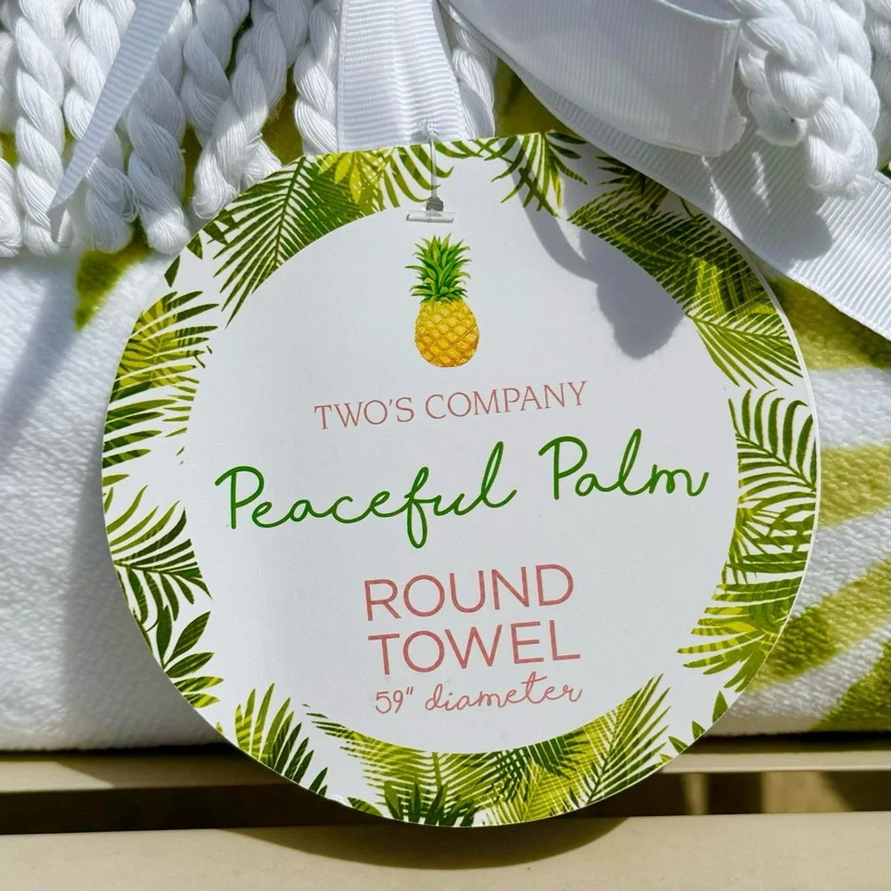 NWT Two’s Company Peaceful Palm Round Towel